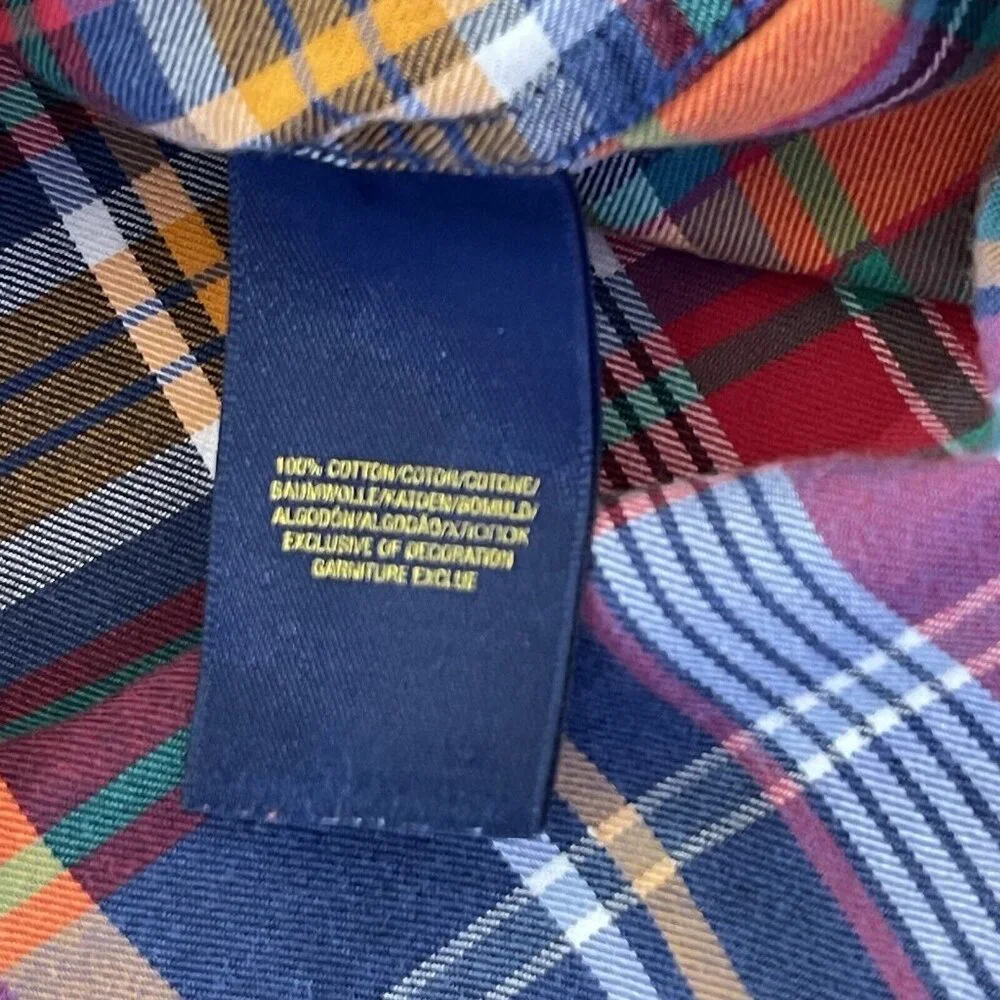 Ralph Lauren Shirts Boys Size 5 Lot‎ Of 2 Plaid Button Down Yellow Blue Orange